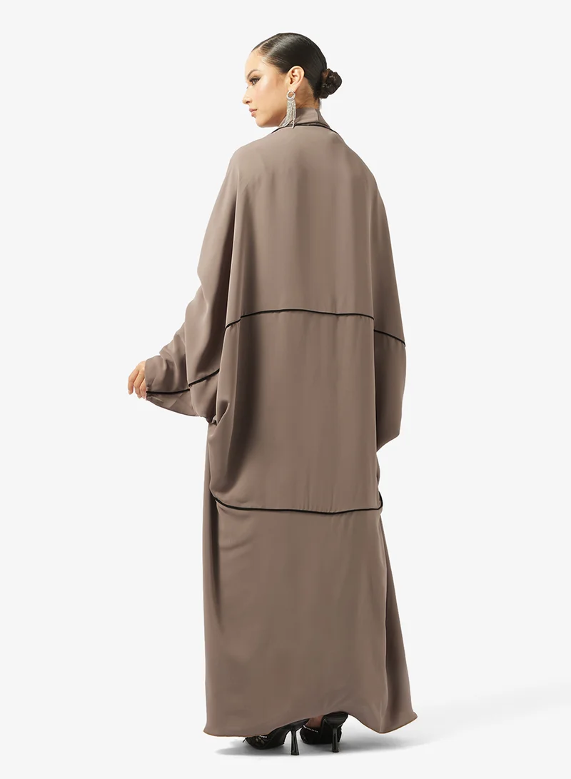 hayas closet Embellished Loose Fit High Neck Abaya